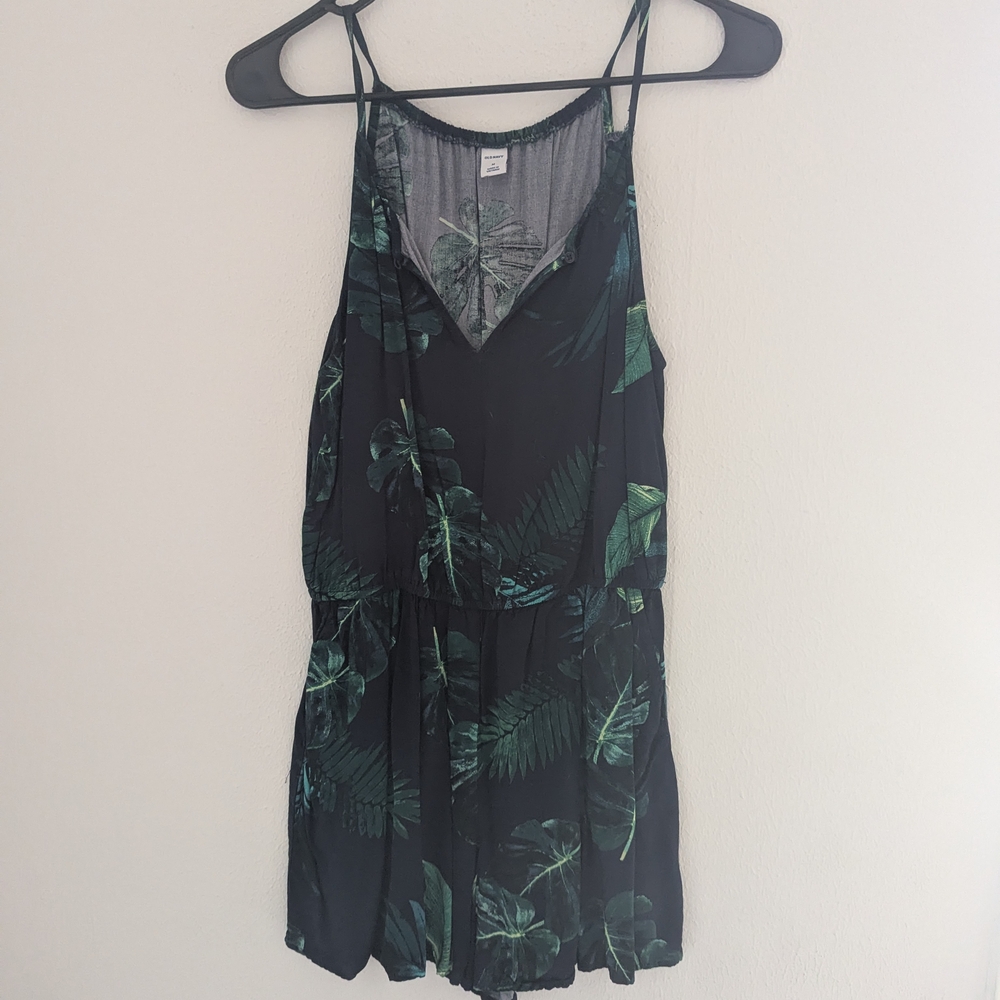 Old Navy Tropical Leaf Print Romper